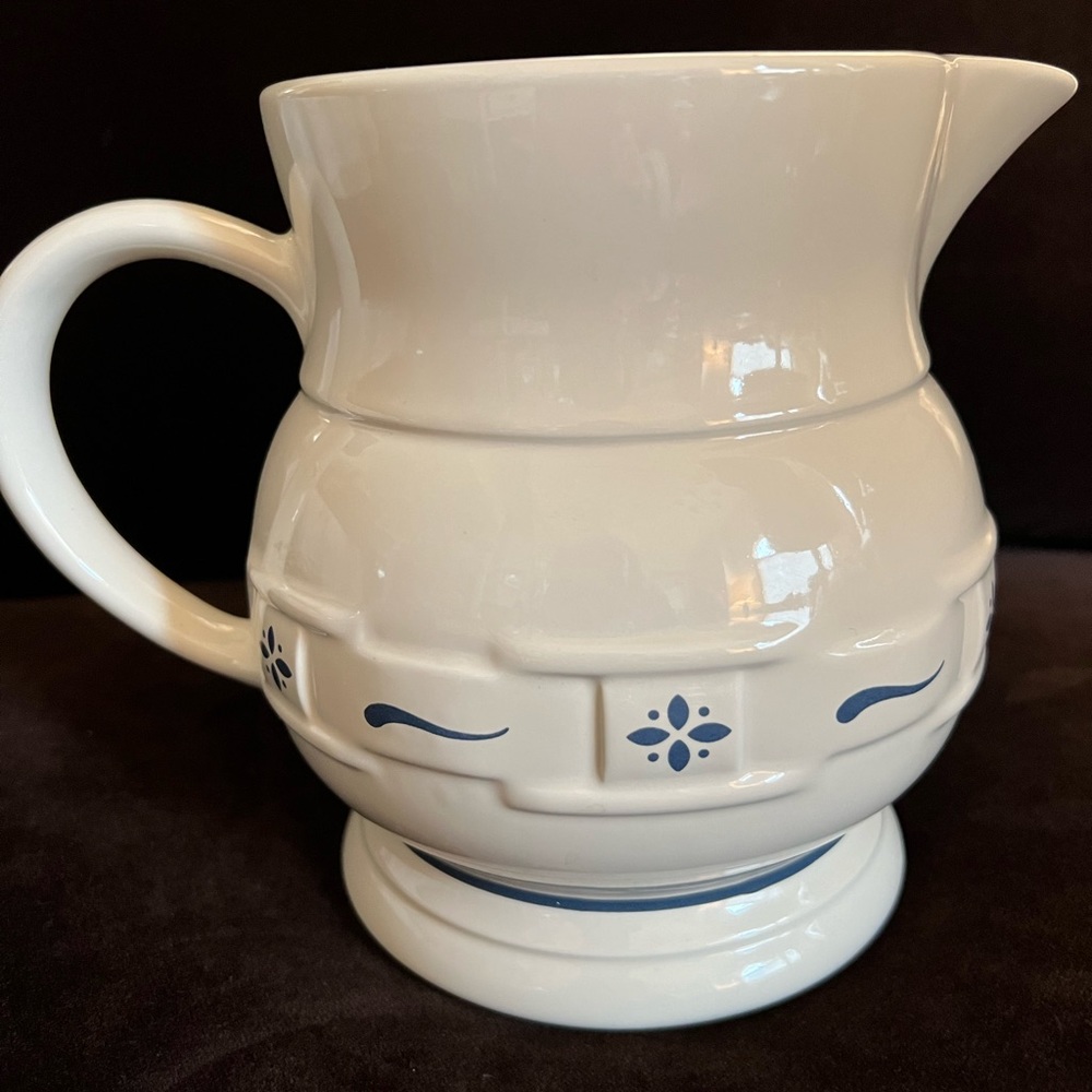 LONGABERGER MILK PITCHER 2 QUART STONEWARE FOR OVEN FREEZER MICROWAVE SAFE NWOT